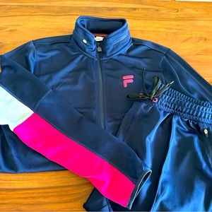 Men's Fila Track Suit, Full Zippered Jacket, Track Pants